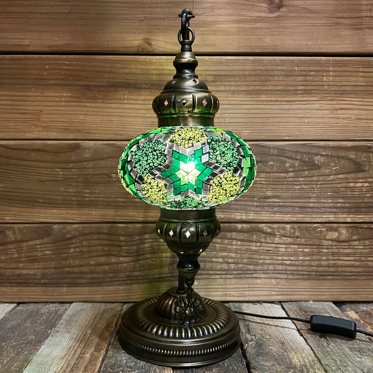 Handmade Half a Heart Turkish Lamps - Green