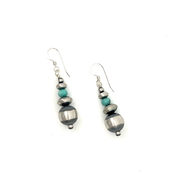 Navajo Pearls And Turquoise Earrings