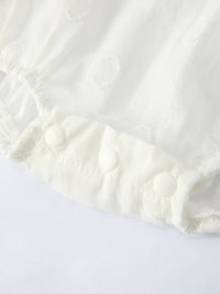 Floral Embroidery Baby Girl Romper With Ruffle Sleeves