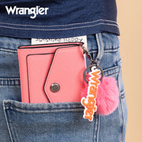 Wrangler Tri-Fold Wallet with Keyring Pom Pom