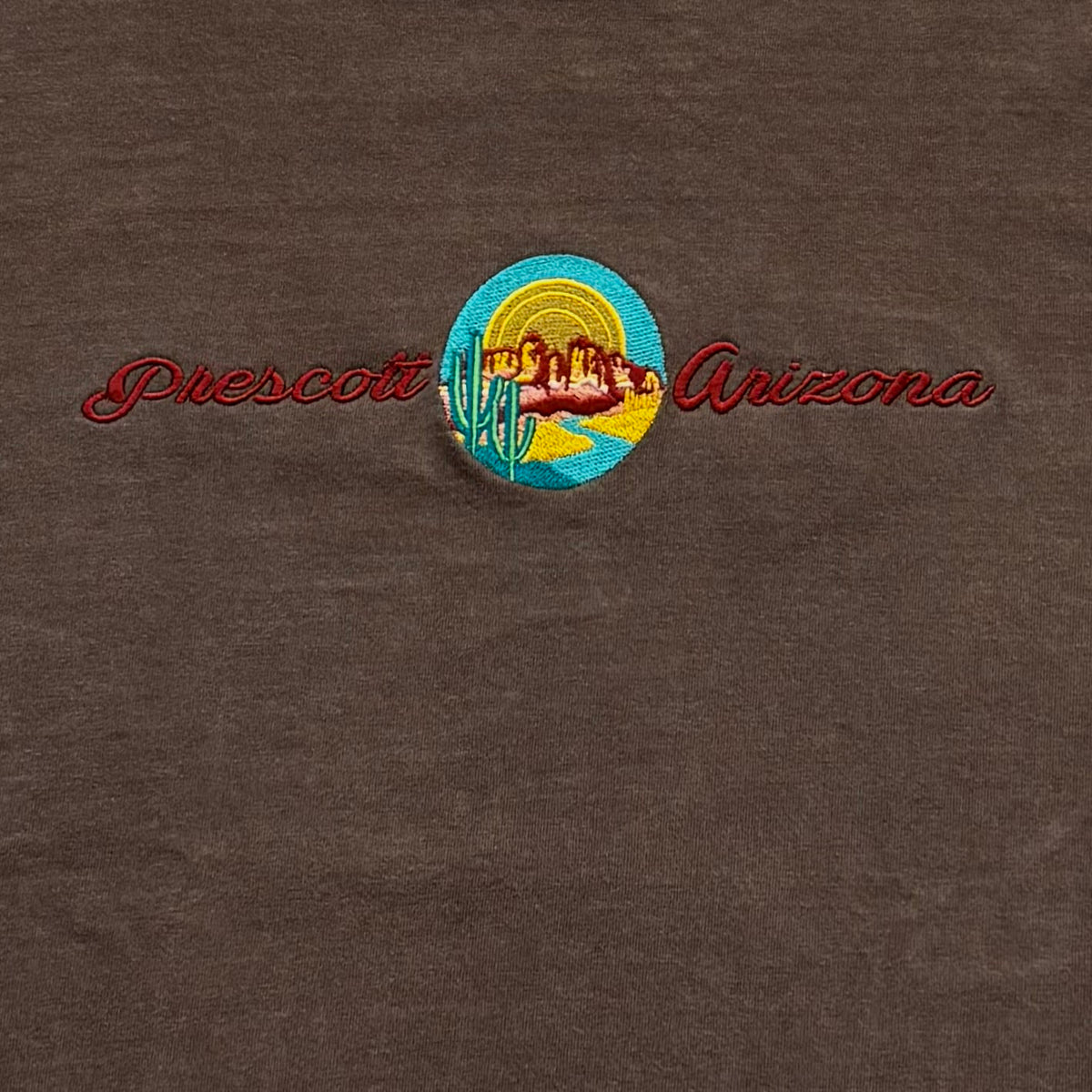 Brown Embroidered Prescott Arizona T-Shirt