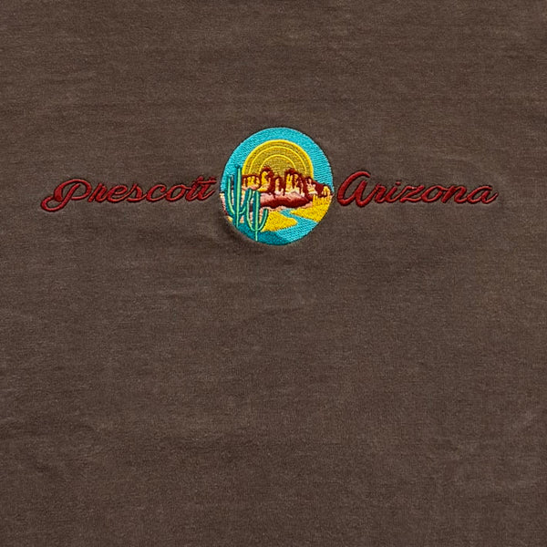 Brown Embroidered Prescott Arizona T-Shirt