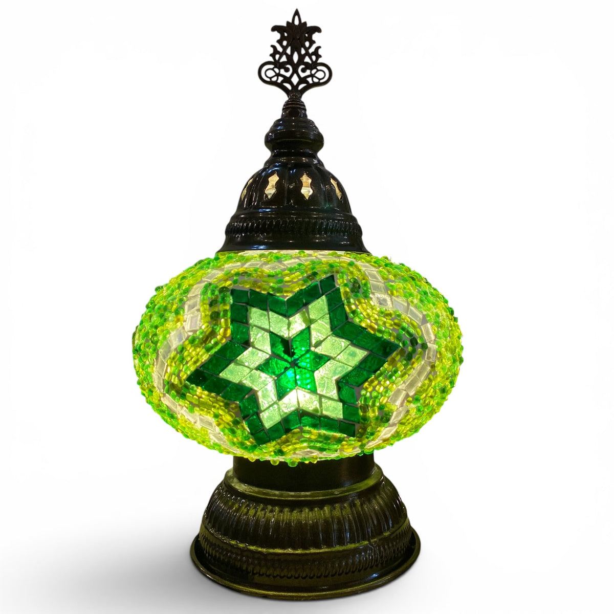 7” Turkish Table Lamp Green