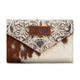 Wrangler Cowhide Floral Tooled Card Holder