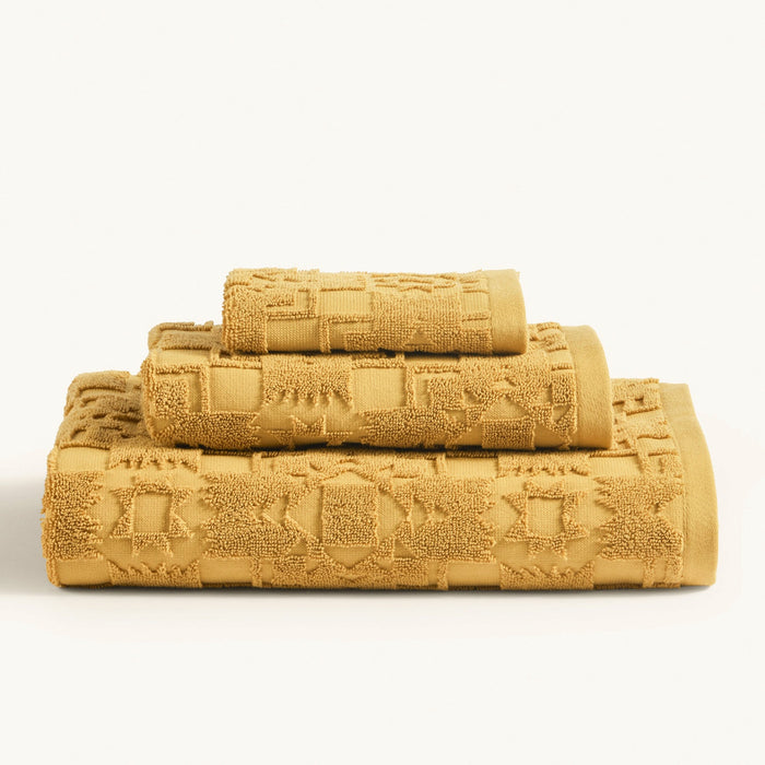 Pendleton Sculpted 3 Piece Towel Set - Ochre