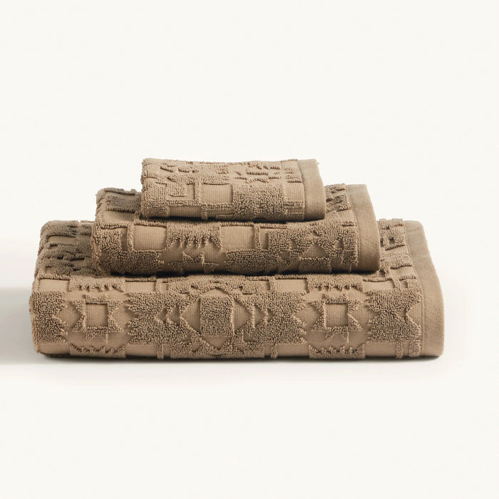 Pendleton Sculpted 3 Piece Towel Set - Stone