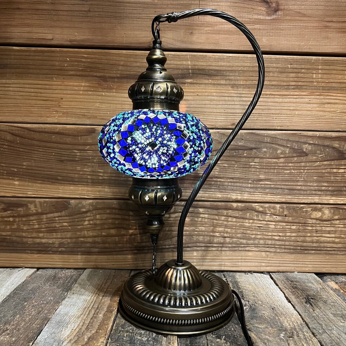 Handmade Half a Heart Turkish Lamps - Dark Blue