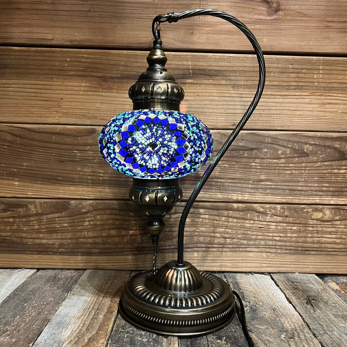 Handmade Half a Heart Turkish Lamps - Dark Blue