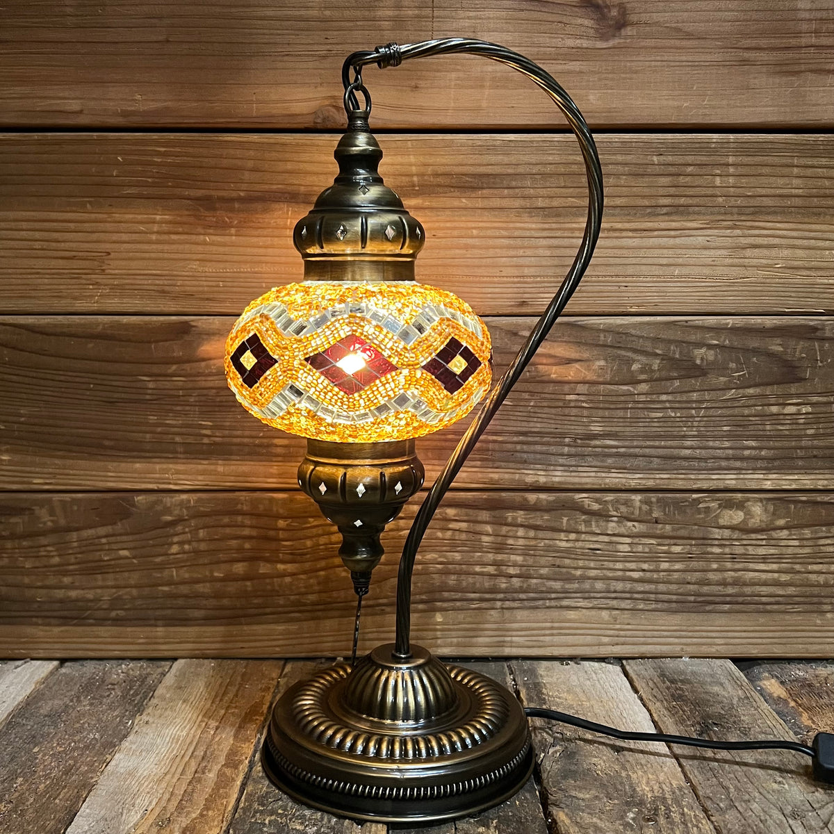 Handmade Half a Heart Turkish Lamps - Brown