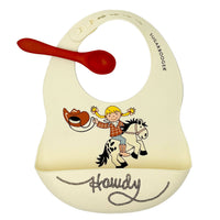 Howdy Cowgirl Fresh & Messy Silicone Bib & Spoon Set