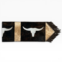 Large Cowhide Table Runner - Longhorn