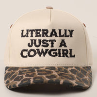 LITERALLY JUST A COWGIRL Leopard Trucker Hat: LEOPARD-BROWN / One Size