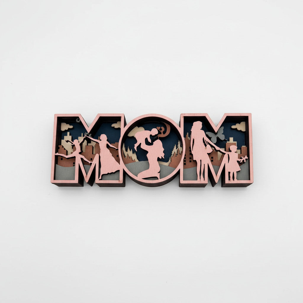 Mom Layered Wood Sign