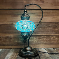Handmade Half a Heart Turkish Lamps - Light Blue