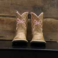 Infant Sand Boots Featuring Pink Bow Embroidery