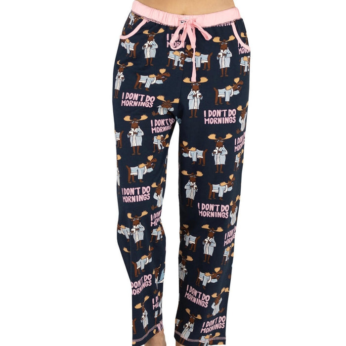Lazy One I Don't Do Mornings Women's Regular Fit Moose PJ Pant