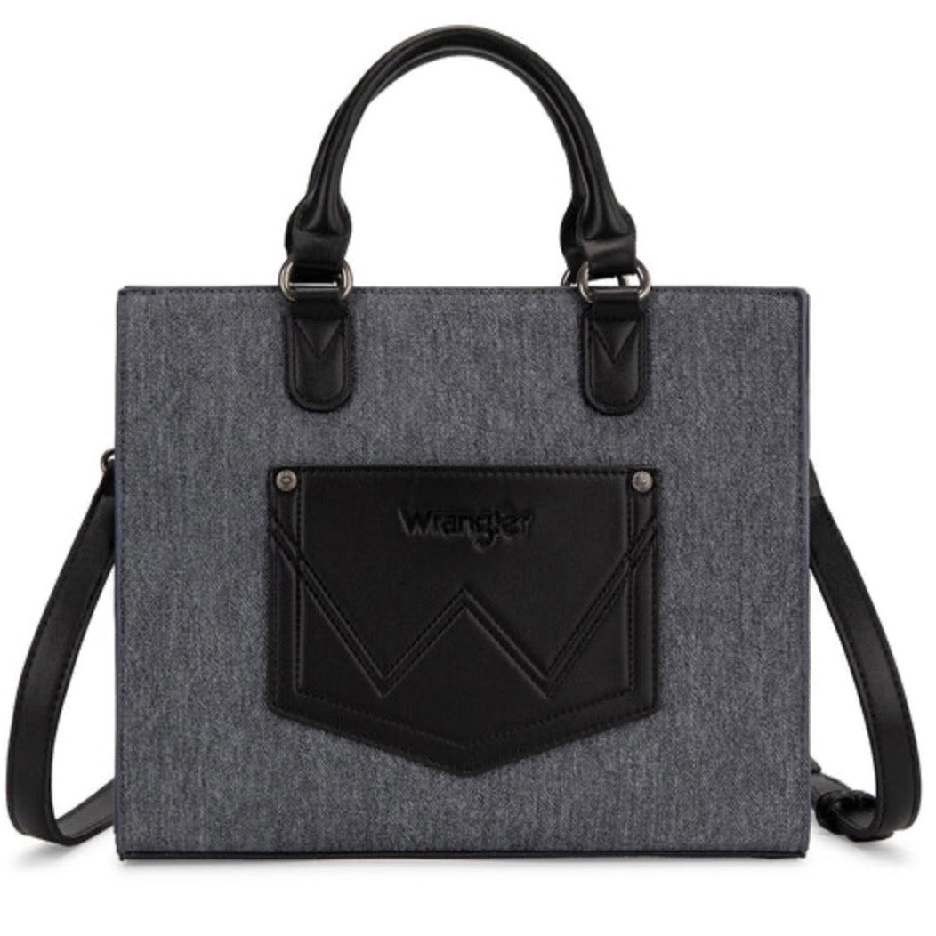 Wrangler Contrast Stitch Chevron Hobo Tote Bag