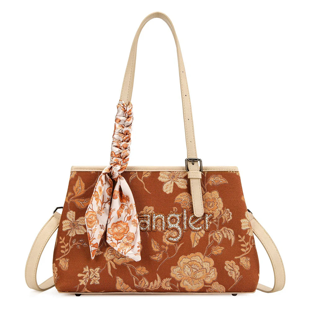 Wrangler Floral Braided Scarf Tote Crossbody Bag