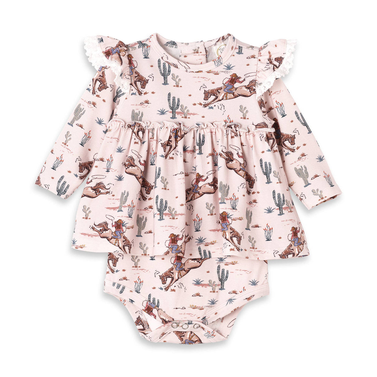 Prairie Princess Baby Girl Western Skirted Bamboo Bodysuit