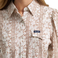 Women’s Smocked Sleeve Western Snap Blouse
