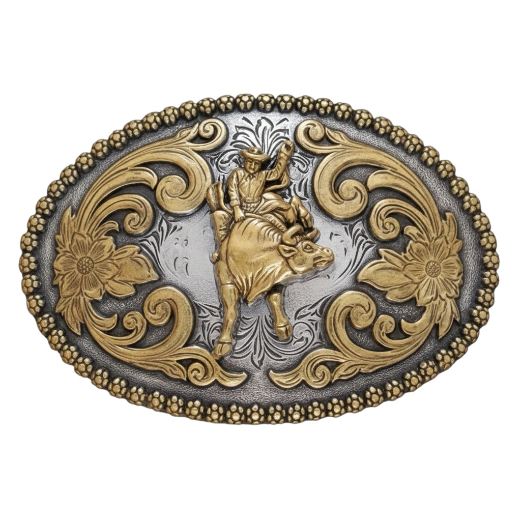 Nocona Oval Berry Edge Bull Rider Buckle