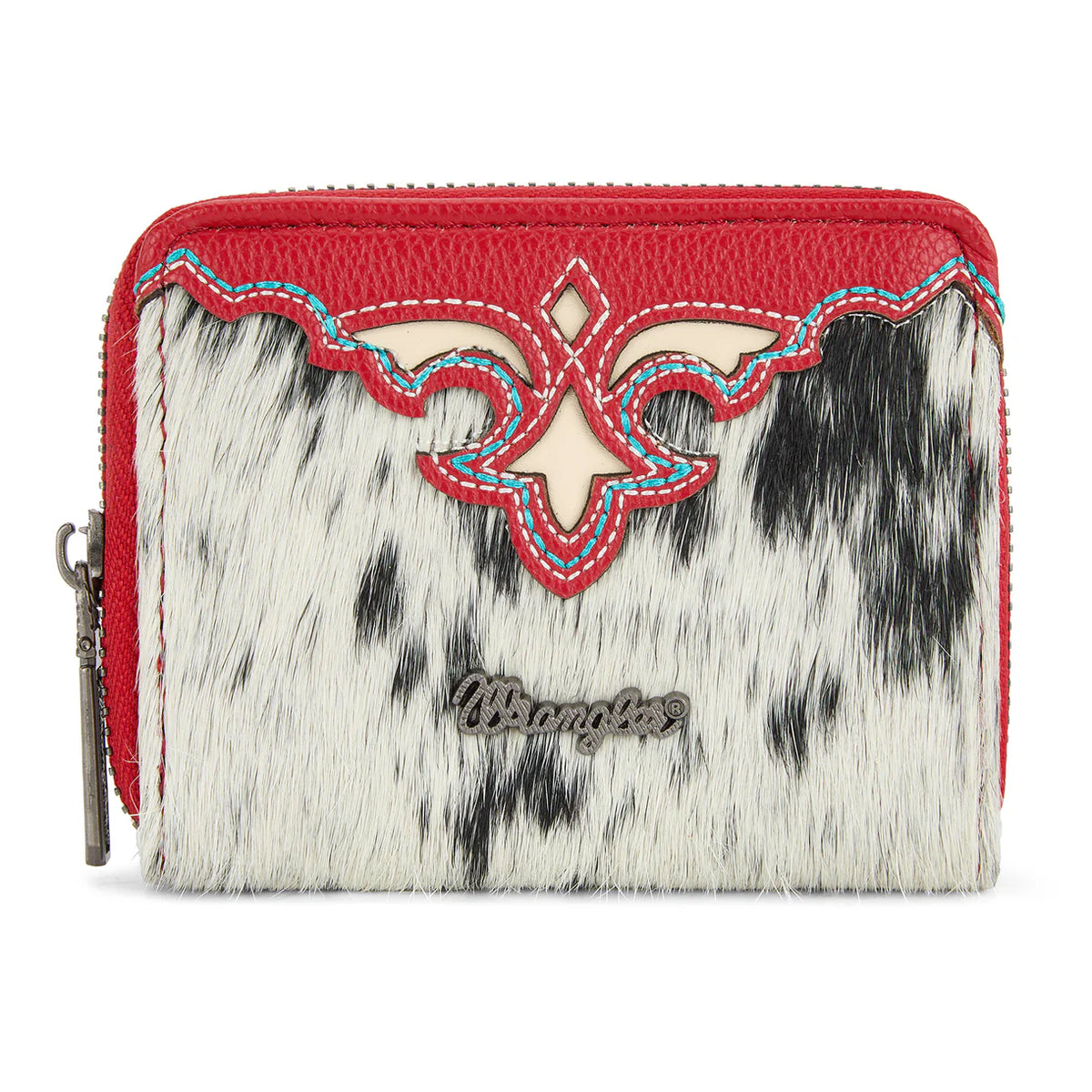 Wrangler Genuine Hair-On Cowhide Zip-Around Wallet