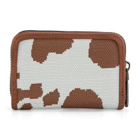 Wrangler Small Cow Print Zip Wallet
