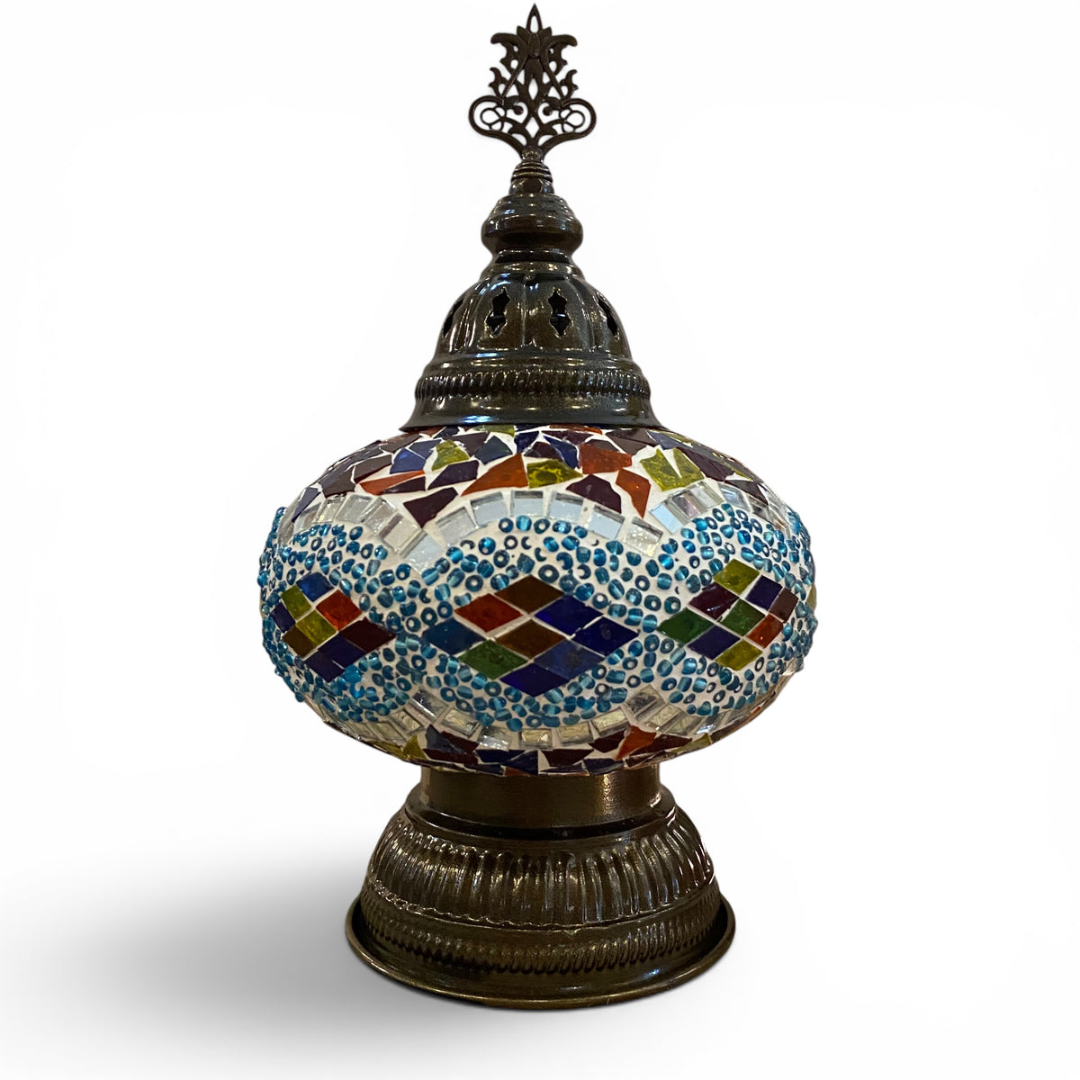 7” Turkish Table Lamp Multicolored