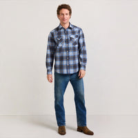 Men’s Pendleton Plaid Snap-Front Western Canyon Shirt - Blue/Tan