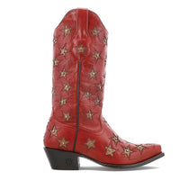 Black Star Women’s Marfa Star Inlay Studded Western Boots - Snip Toe