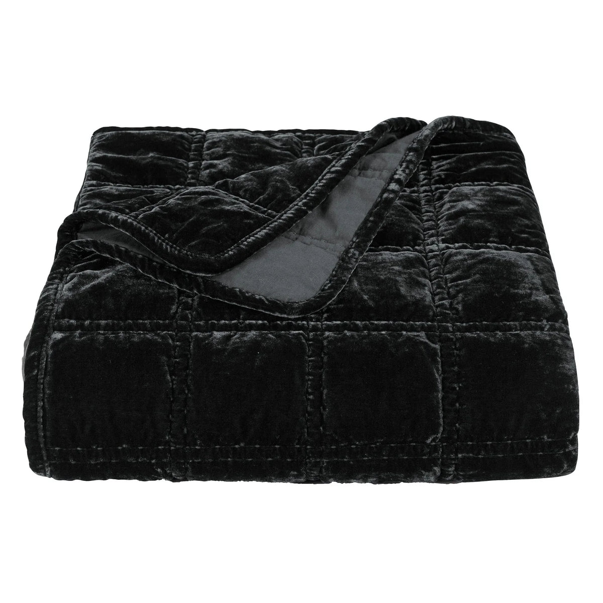 Faux Silk Velvet Stitch Throw