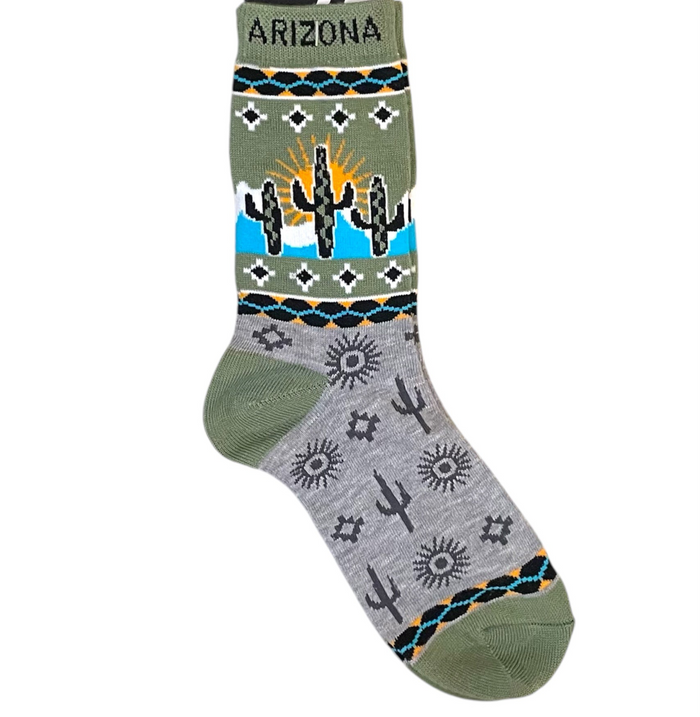 Southwestern Arizona Cactus Print Socks