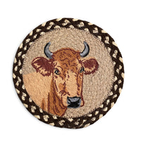 Hand Stenciled Wicker Mat 10 Inch