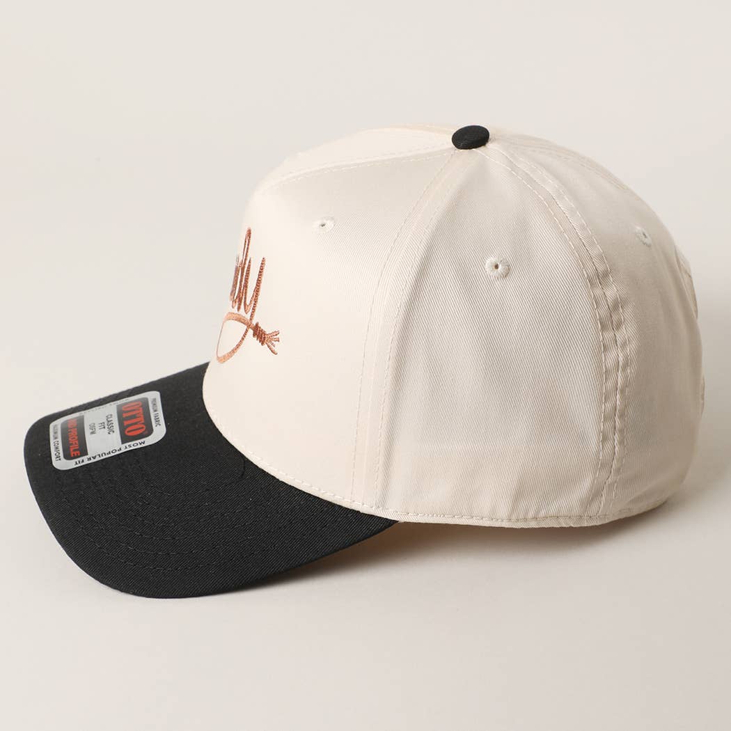 Howdy Embroidered Classic Two-Tone Trucker Hat : RED/NATL / One Size