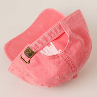 Spice Girl Typography Embroidered Baseball Cap: Coral / One Size