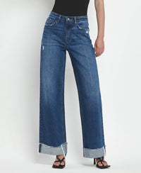 Kris Brilliance Super High Rise Cuffed Baggy Wide Leg Jeans