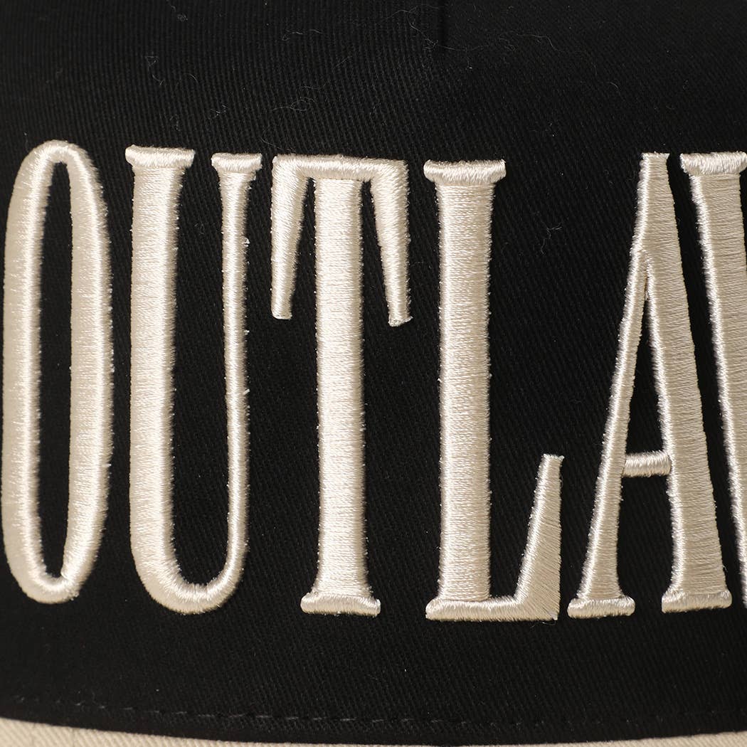 OUTLAW 3D Letter Embroidered Two-Tone Trucker Hat: CRM-BLK / ONE SIZE