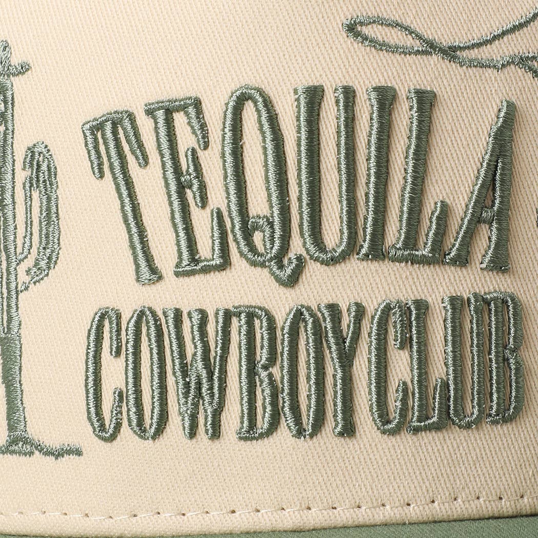 TEQUILA COWBOY CLUB 3D Letter Embroidery Two-Tone Trucker : Brown / ONE SIZE