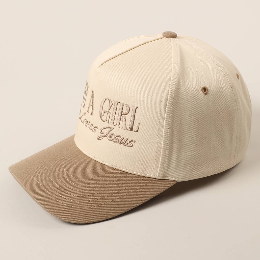 Just A Girl Who Loves Jesus Embroidery Trucker Hat: ONE SIZE