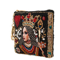 The Queen Playing Card Beaded Coin Purse