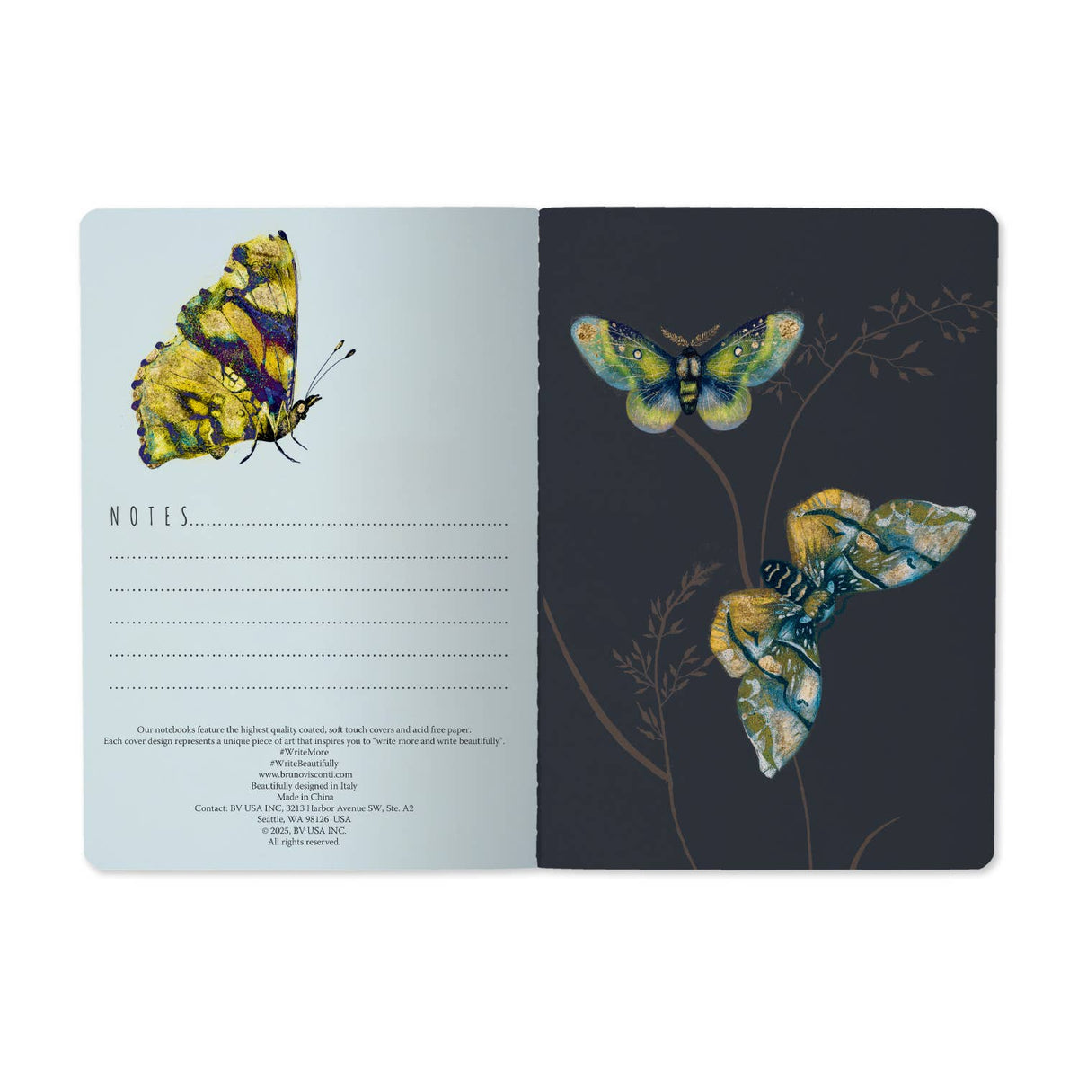 Butterflies on White Notebook
