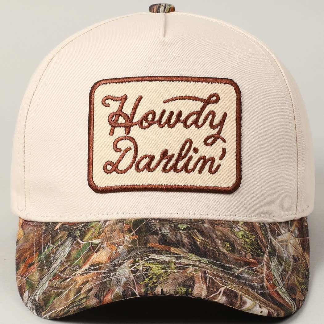 Howdy Darlin' Embroidery Patch Realtree Cap: CAMO / ONE SIZE
