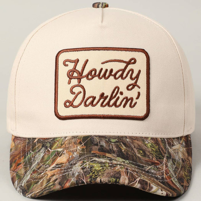 Howdy Darlin' Embroidery Patch Realtree Cap: Camo / One Size