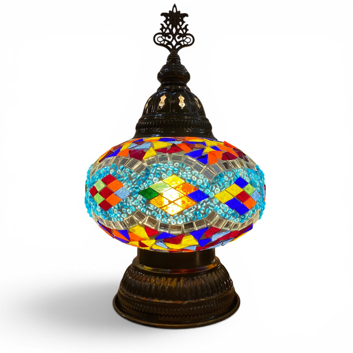7” Turkish Table Lamp Multicolored