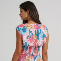 Women’s Wrangler Smocked Crop Printed Blouse