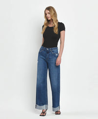 Kris Brilliance Super High Rise Cuffed Baggy Wide Leg Jeans