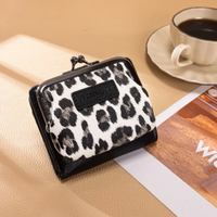 Leopard Print Bi-Fold Wallet With Coin Purse