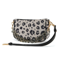 Wrangler Leopard Print Canvas Shoulder Bag with Chain Strap