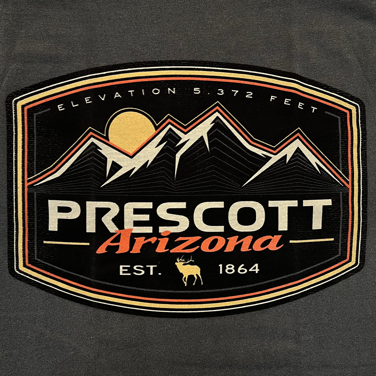 Olive Green Mountain Scene With Elk T-Shirts