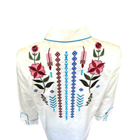 Women’s Ivory Boho Serape Western Rockmount Shirt